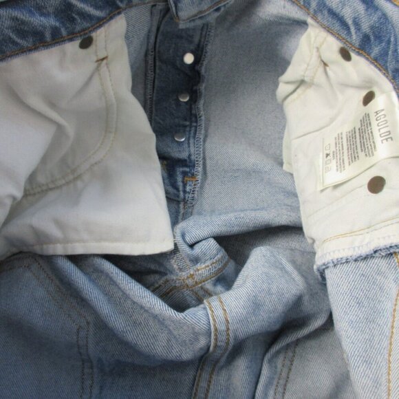Agolde Riley High Rise Straight Crop Women 31 Blue Cotton Viscose Ripped 684 - Picture 8 of 14